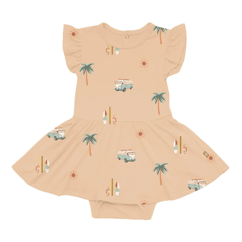 Twirl Bodysuit Dress in Surf