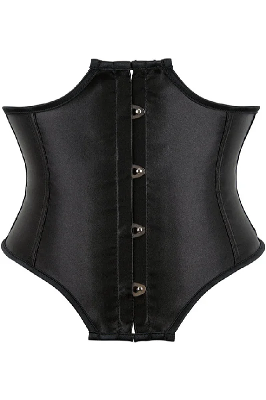 Black Lace-up Underbust Corset Top