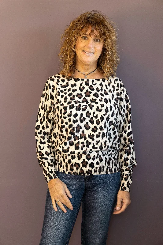 Off Shoulder Cheetah Sweater