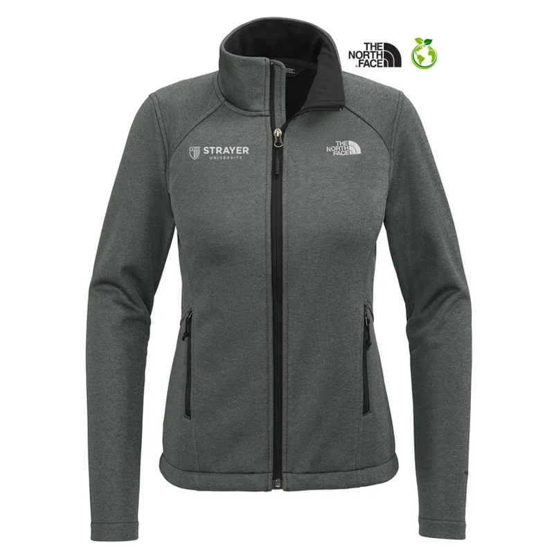 NEW STRAYER The North Face® Ladies Chest Logo Ridgewall Soft Shell Jacket - TNF Dark Grey Heather