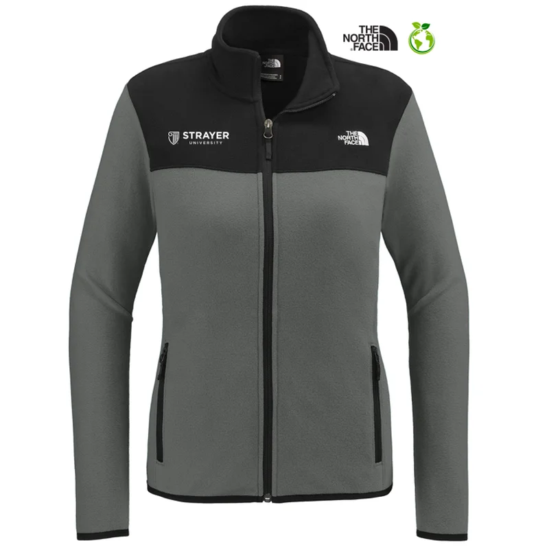 NEW STRAYER The North Face® Ladies Glacier Full-Zip Fleece Jacket - Asphalt Grey/ TNF Black