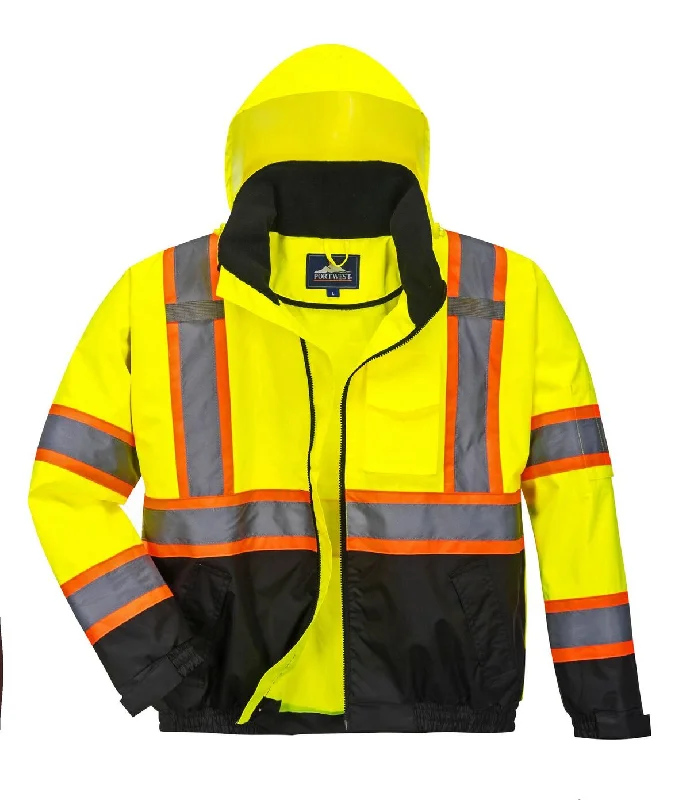 Portwest Hi-Vis Contrast Tape Bomber Jacket - US368