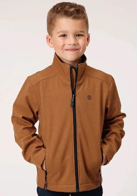 Roper Boys Kids Caramel Polyester Softshell Fleece Jacket