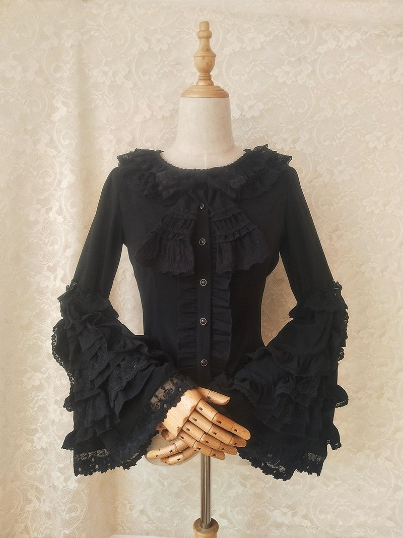 Youlan Lane~Retro Lolita Shirt Hime Sleeve Lolita Blouse