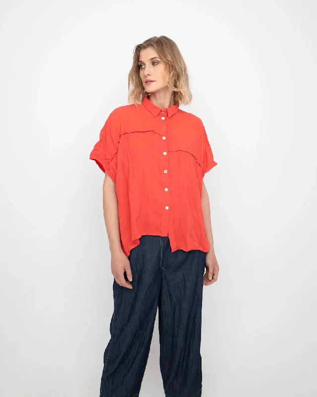 Ozai N Ku Easy Button Down Shirt, Coral