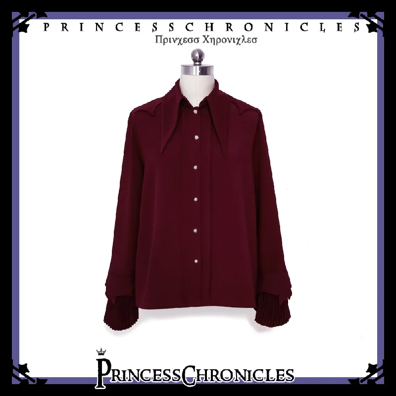 female wine red shirt (in-stock)