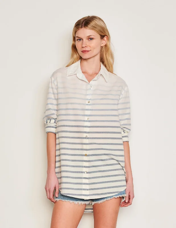 Sundry Changing Tide Stripe Classic Shirt in Deep Navy