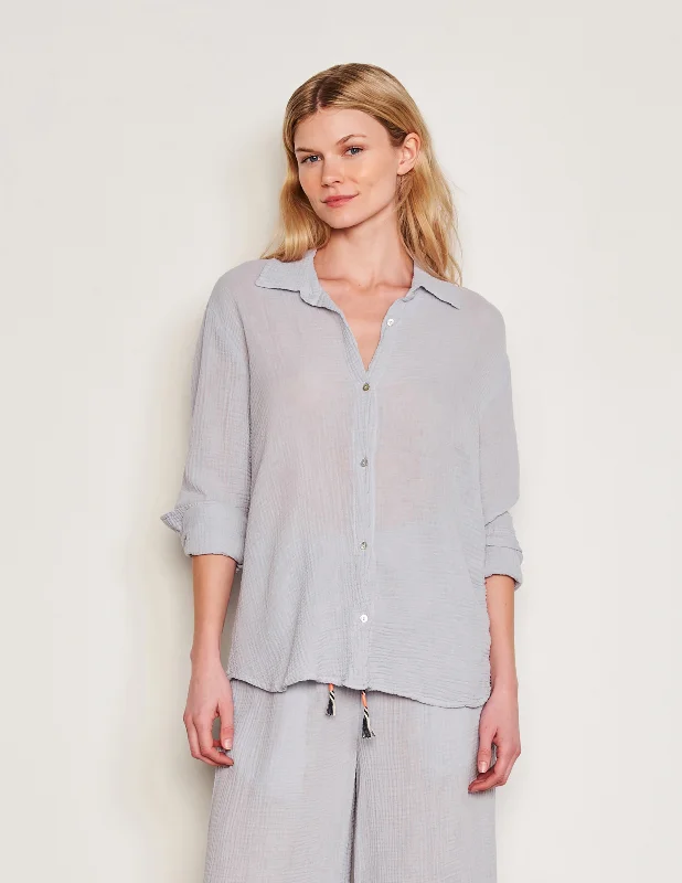 Sundry Classic Shirt in Blue Linen