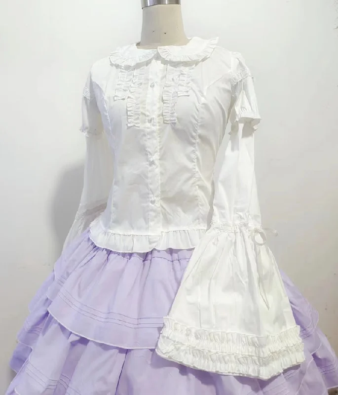 Sweet Angel~Daily Lolita Splicing Sleeve Shirt