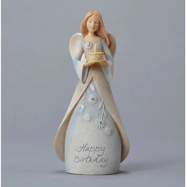 Happy Birthday Mini Angel Figurine by Enesco Foundations