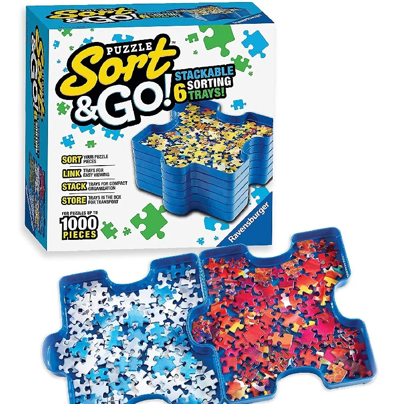 Ravensburger Sort and Go Jigsaw Puzzle Accessory Sorting Trays for Up to 1000 Pieces