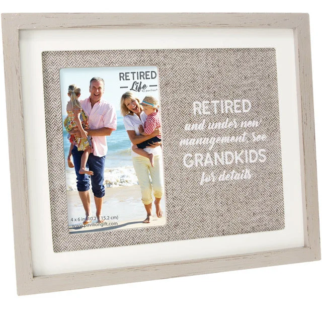 Retired See Grandkids for Details Frame Holds 4"x6" Photo