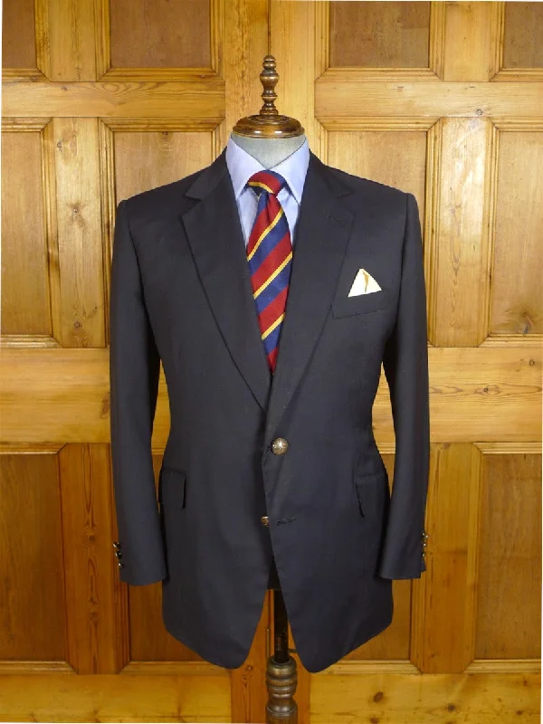 24/0891 vintage 1995 kilgour french stanbury navy blue mohair blazer w/ regimental buttons 45 regular