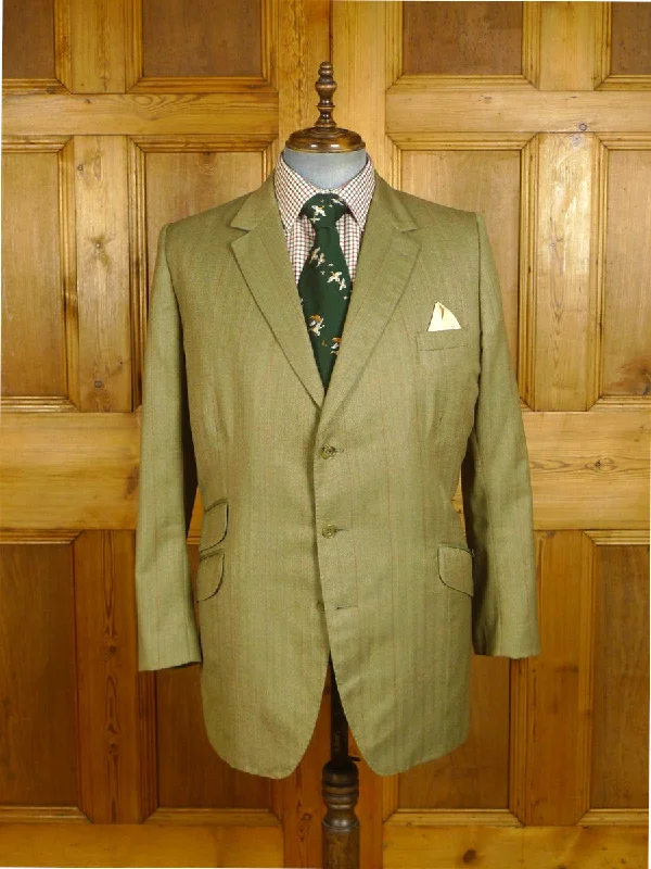 24/0991 immaculate vintage london w1 bespoke green wp check worsted sports jacket blazer 45-46 regular