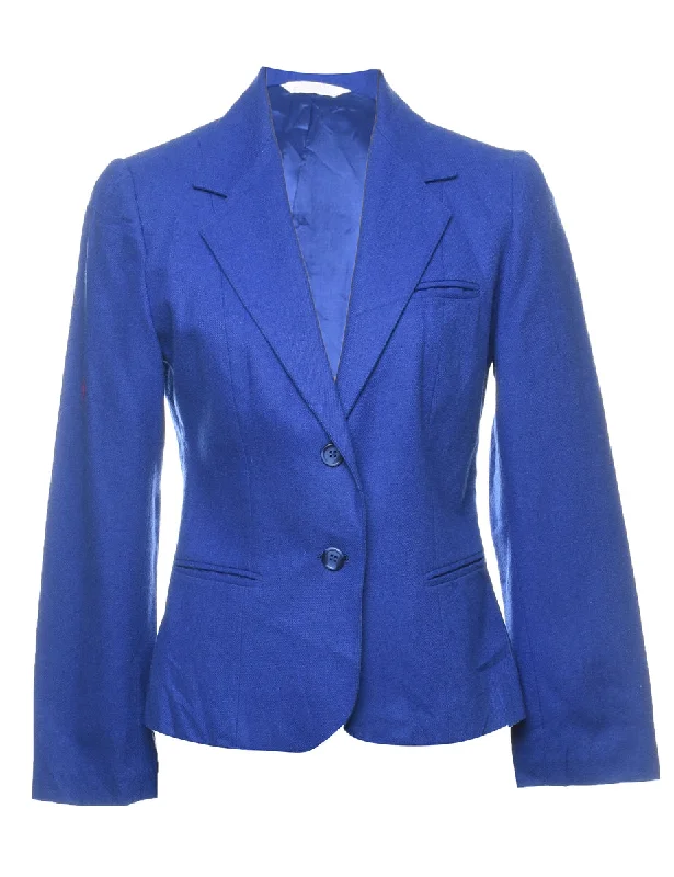 Blue Classic Wool Blazer - S