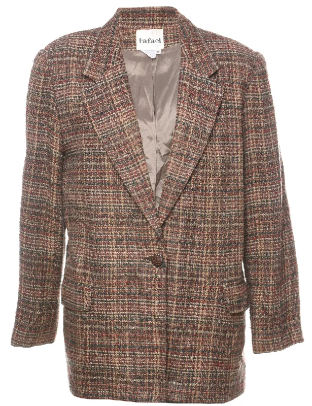 Brown Textured Blazer - M