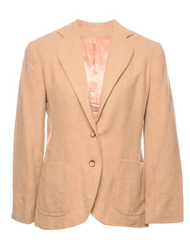 Button Front Beige Blazer - S