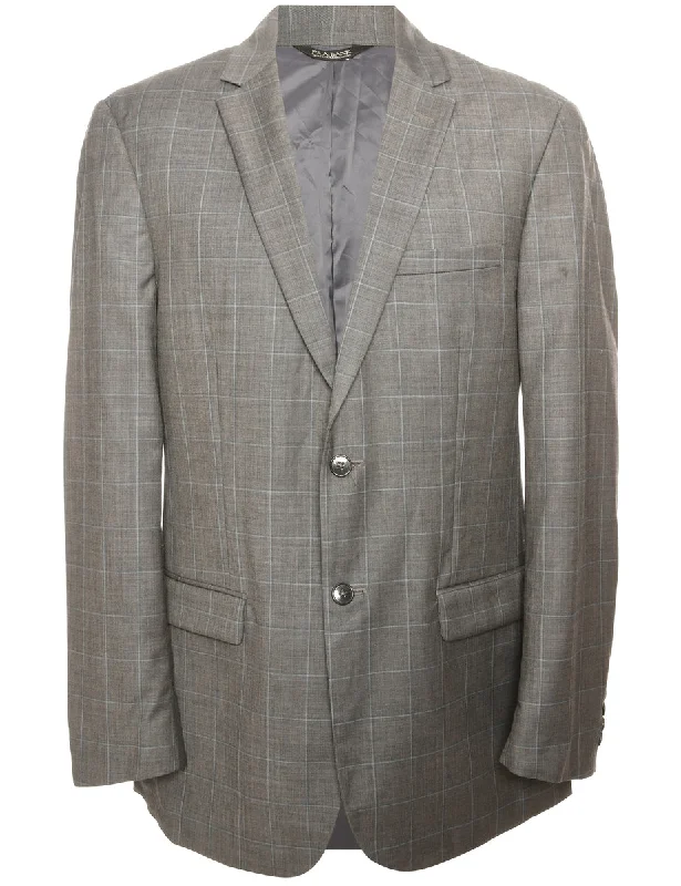 Checked Grey Blazer - L