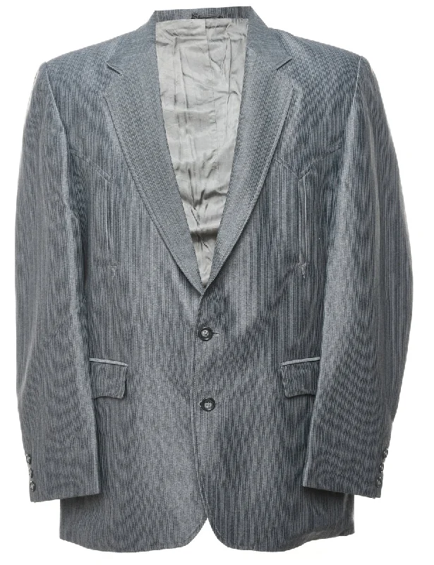 Grey Pinstriped Blazer - L