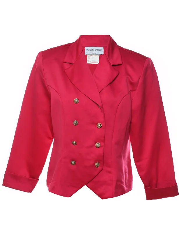 Pink Double-Breasted Blazer - M