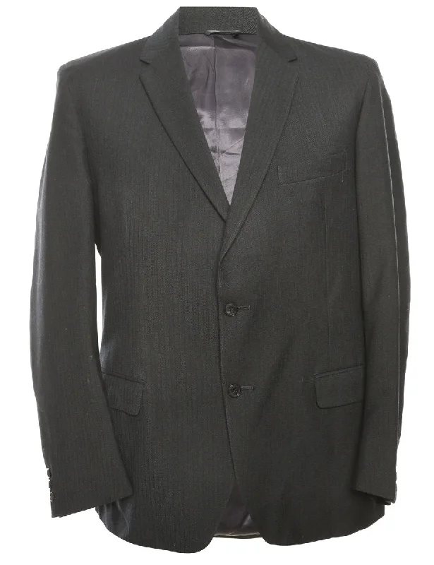 Striped Grey Blazer - L