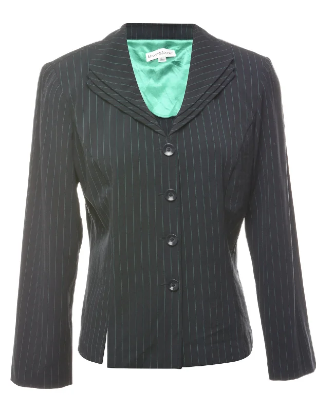 Striped Navy & Light Blue Blazer - M