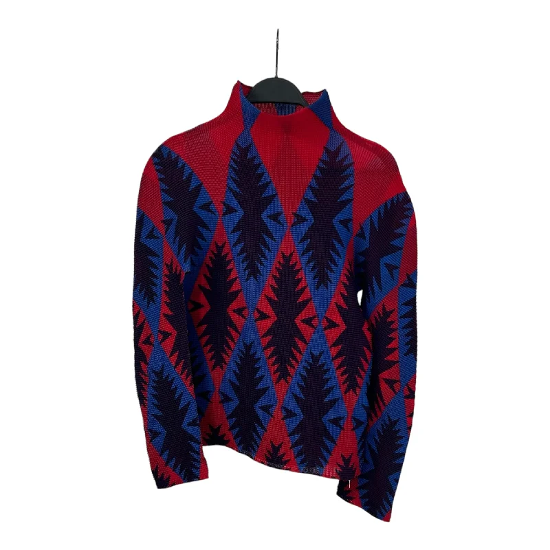 me ISSEY MIYAKE/LS T-Shirt/Red/Polyester/Graphic