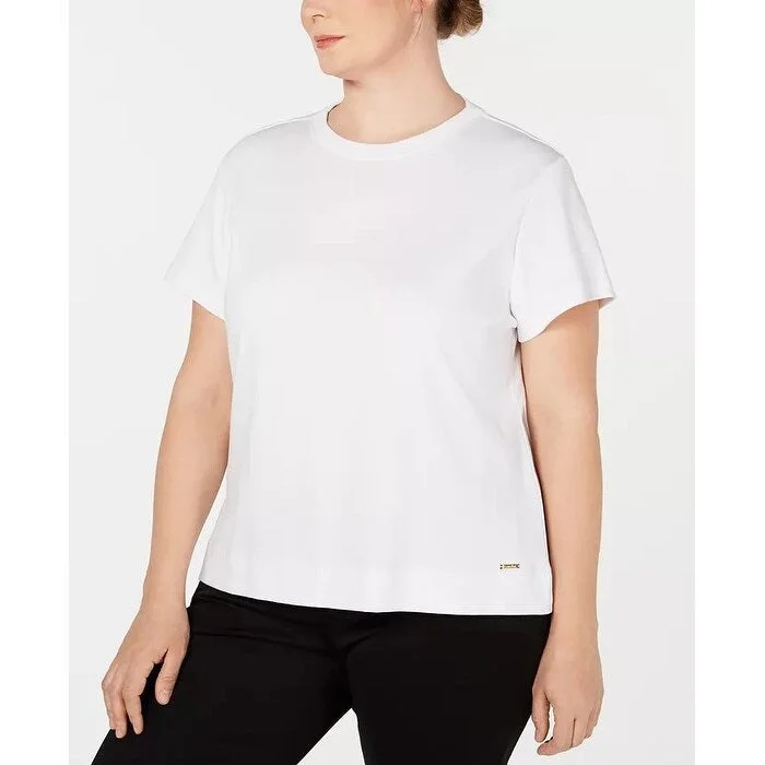 Calvin Klein Women's Plus Cotton T-Shirt White Size 1X