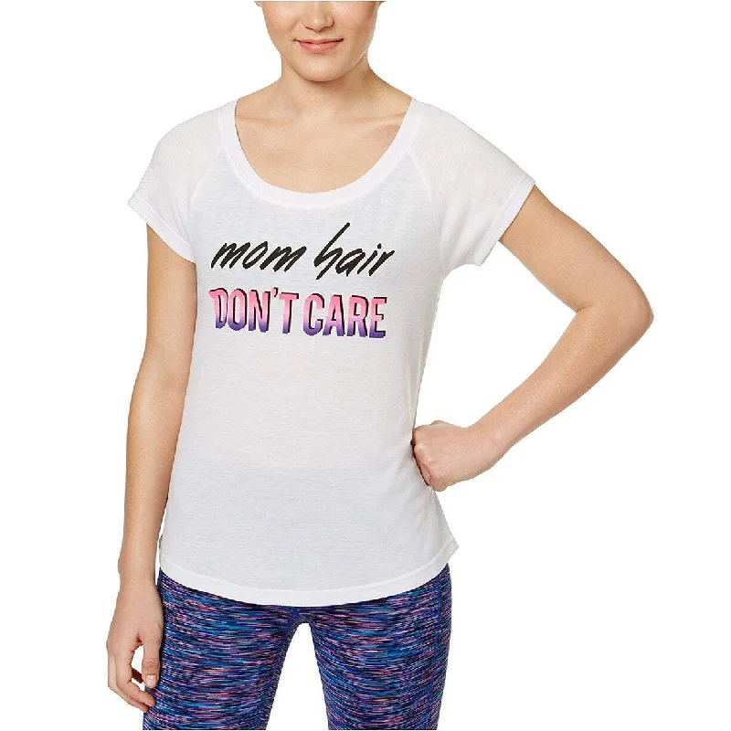 Ideology Women's Mom Hair Don't Care Slogan Athletic Fitness T-Shirt Size Large