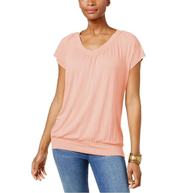 JM Collection Women's Blouson T-Shirt Casabella Size Large - Pink