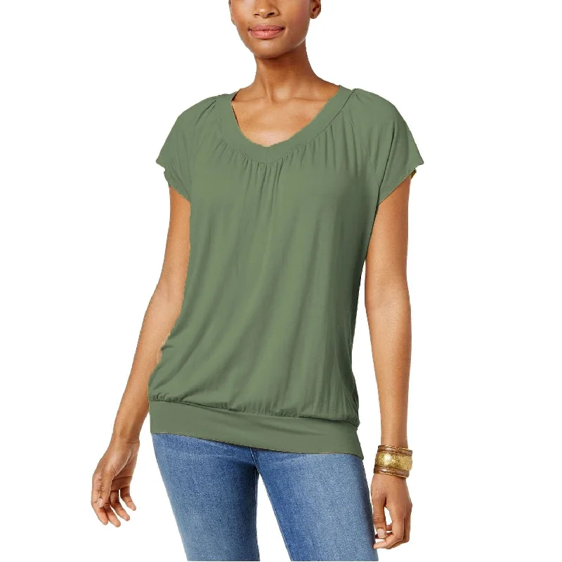 JM Collection Women's Blouson T-Shirt Olive Size Extra Large - X-Large