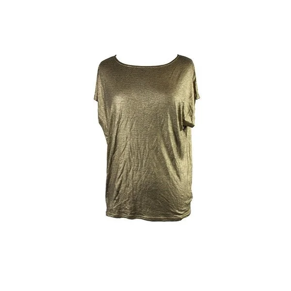 Lauren Ralph Lauren Metallic Jersey T-Shirt, Gold, M