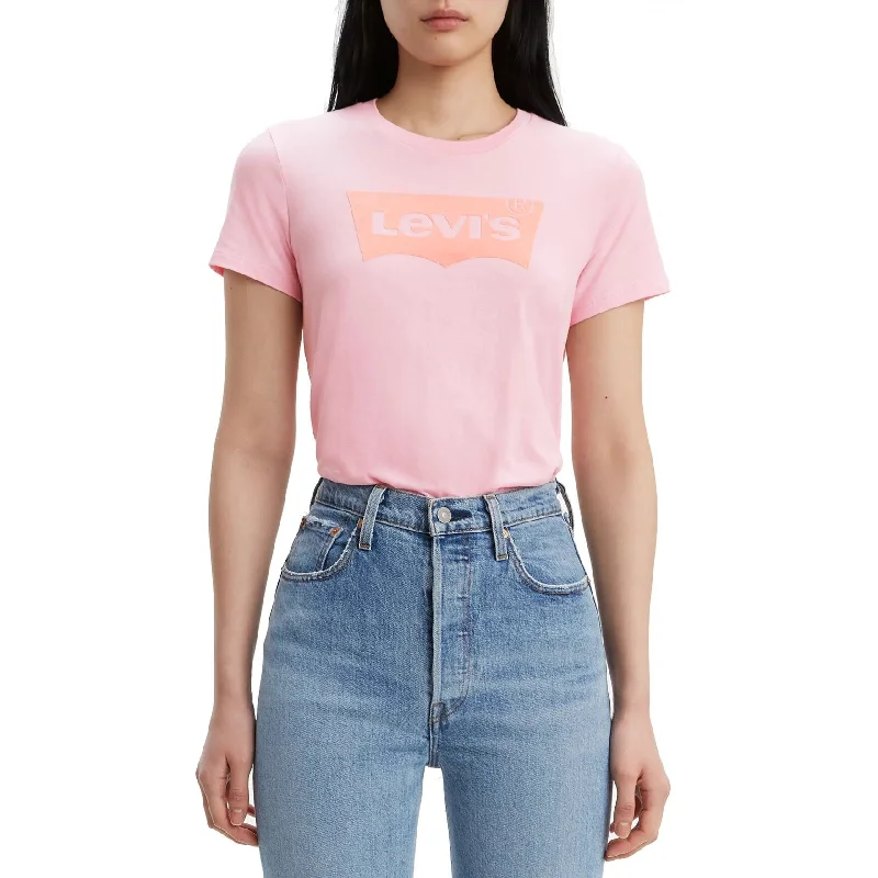 Levi's Women's Batwing Cotton The Perfect Tee Logo Graphic T-Shirt Pink Size M - Medium