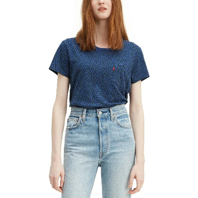 Levi's Women's Cotton Printed Perfect T-Shirt Navy Size Medium