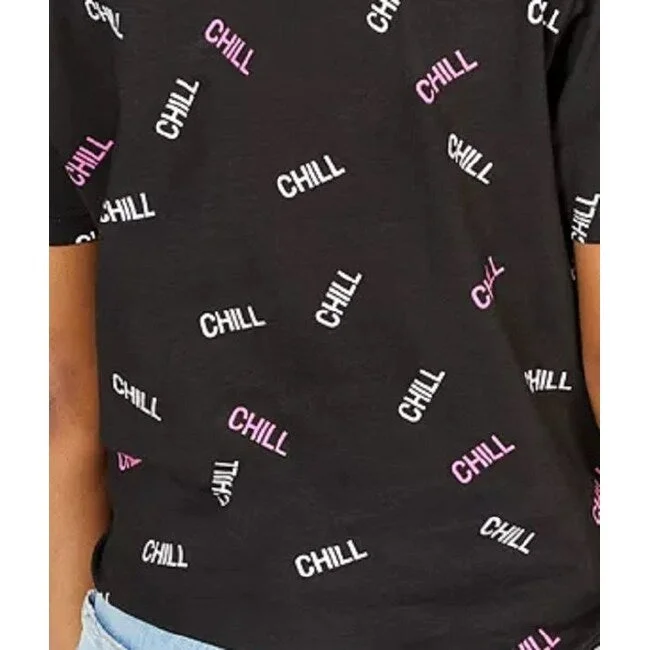 Rebellious One Junior's Cotton Chill Graphic T-Shirt Black Size Small