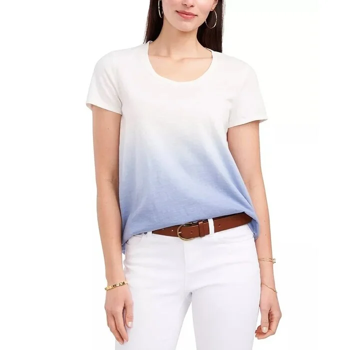 Vince Camuto Women's Dip Dye T-Shirt Blue Size X-Large