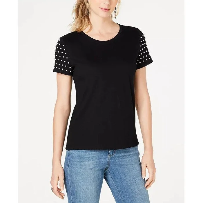 INC International Concepts Women's T-Shirt Black Size XS - X-Small