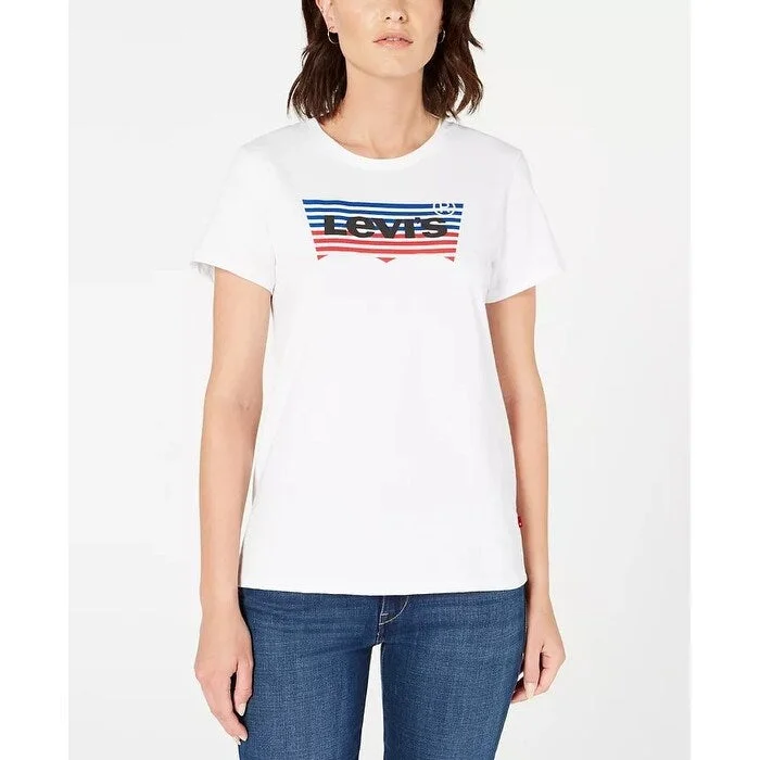 Levi's Women's The Perfect Cotton Batwing-Graphic T-Shirt White Size Extra Small - X-Small