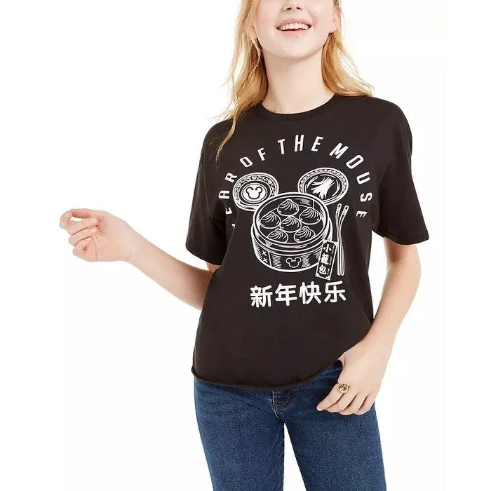 Mad Engine Disney Juniors' Lunar New Year Graphic T-Shirt Black Size L - Large