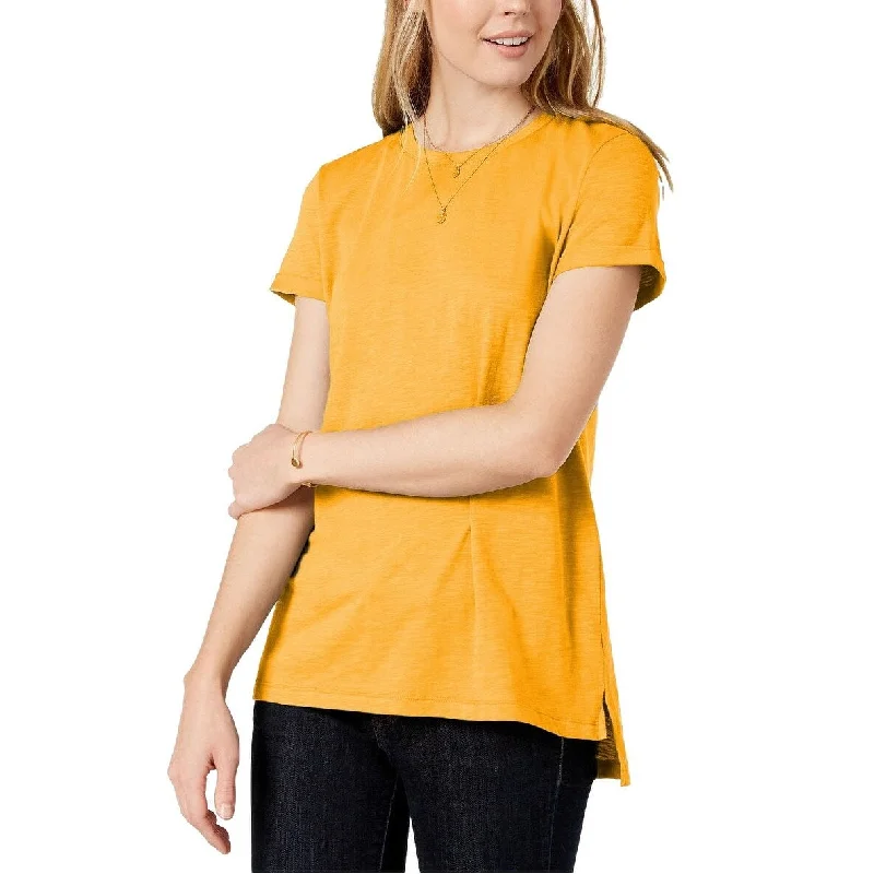 Maison Jules Women's High-Low T-Shirt Yellow Size XX-Large - XXL