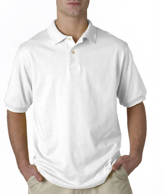 054X - Hanes Adult ComfortBlend EcoSmart® Jersey Polo Shirt | White