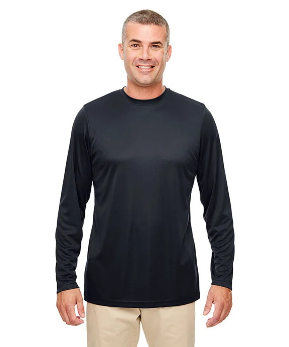 8622 - UltraClub Mens Cool & Dry Performance Long-Sleeve Top | Black