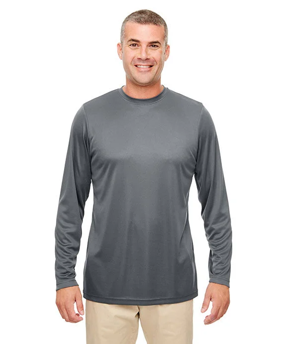 8622 - UltraClub Mens Cool & Dry Performance Long-Sleeve Top | Charcoal