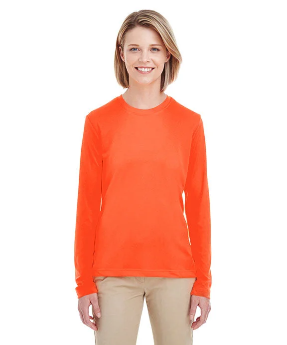 8622W - UltraClub Ladies Cool & Dry Performance Long-Sleeve Top | Bright Orange