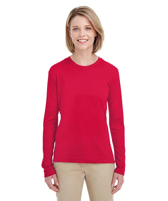 8622W - UltraClub Ladies Cool & Dry Performance Long-Sleeve Top | Red