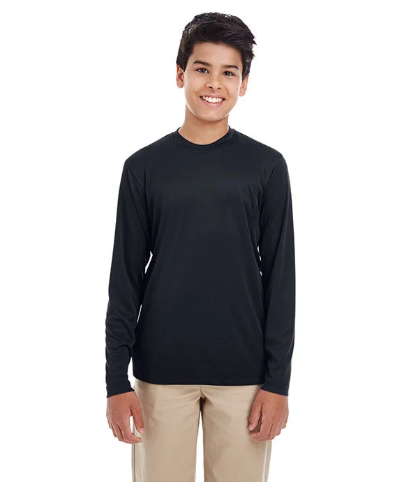 8622Y - UltraClub Youth Cool & Dry Performance Long-Sleeve Top | Black