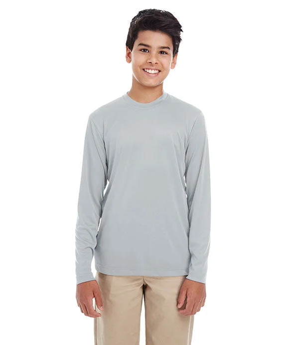 8622Y - UltraClub Youth Cool & Dry Performance Long-Sleeve Top | Grey