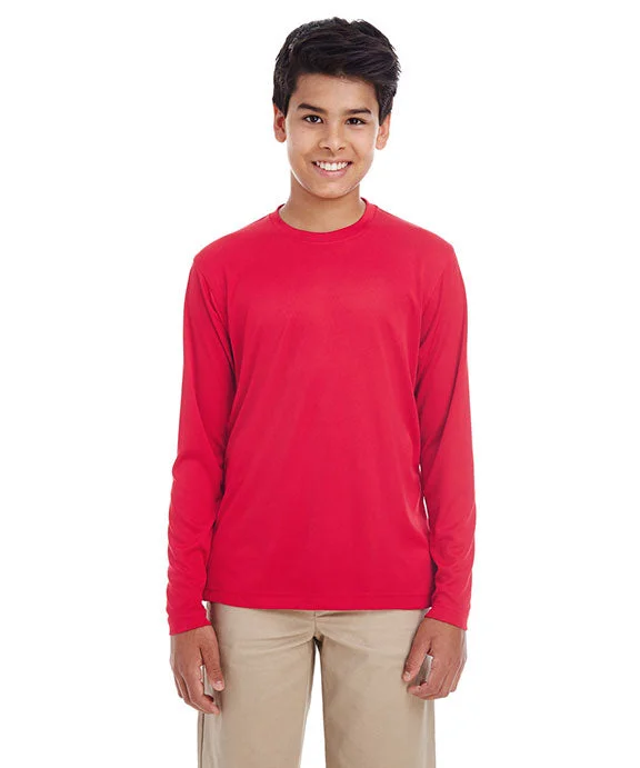 8622Y - UltraClub Youth Cool & Dry Performance Long-Sleeve Top | Red