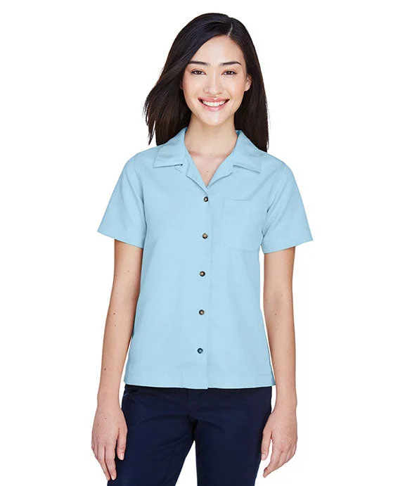 8981 - UltraClub Ladies Cabana Breeze Camp Shirt | Island Blue