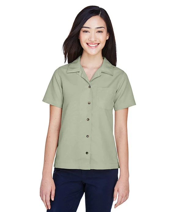 8981 - UltraClub Ladies Cabana Breeze Camp Shirt | Sage